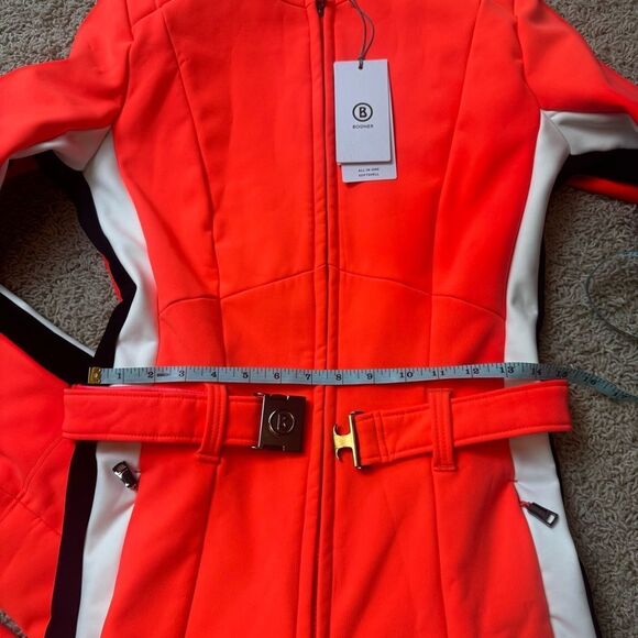 Bogner Talisha Padded Belted Ski Suit Bright Orange NWT US 10 Medium - Picture 11 of 15